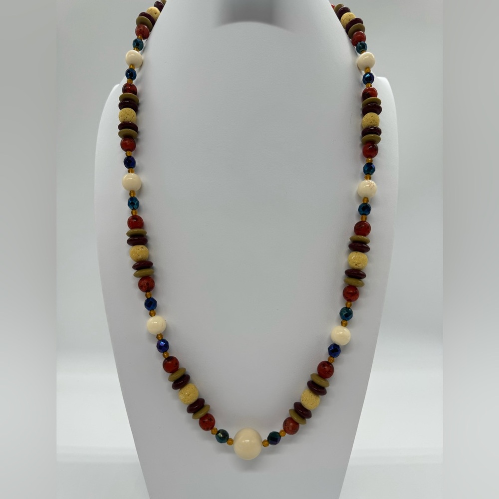 Vintage Joan Rivers Czech Republic Multi color Beaded Necklace NWOT